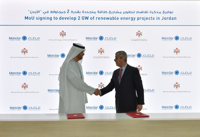 Masdar and Jordan to Explore Development of 2-GW Renewable Energy Projects